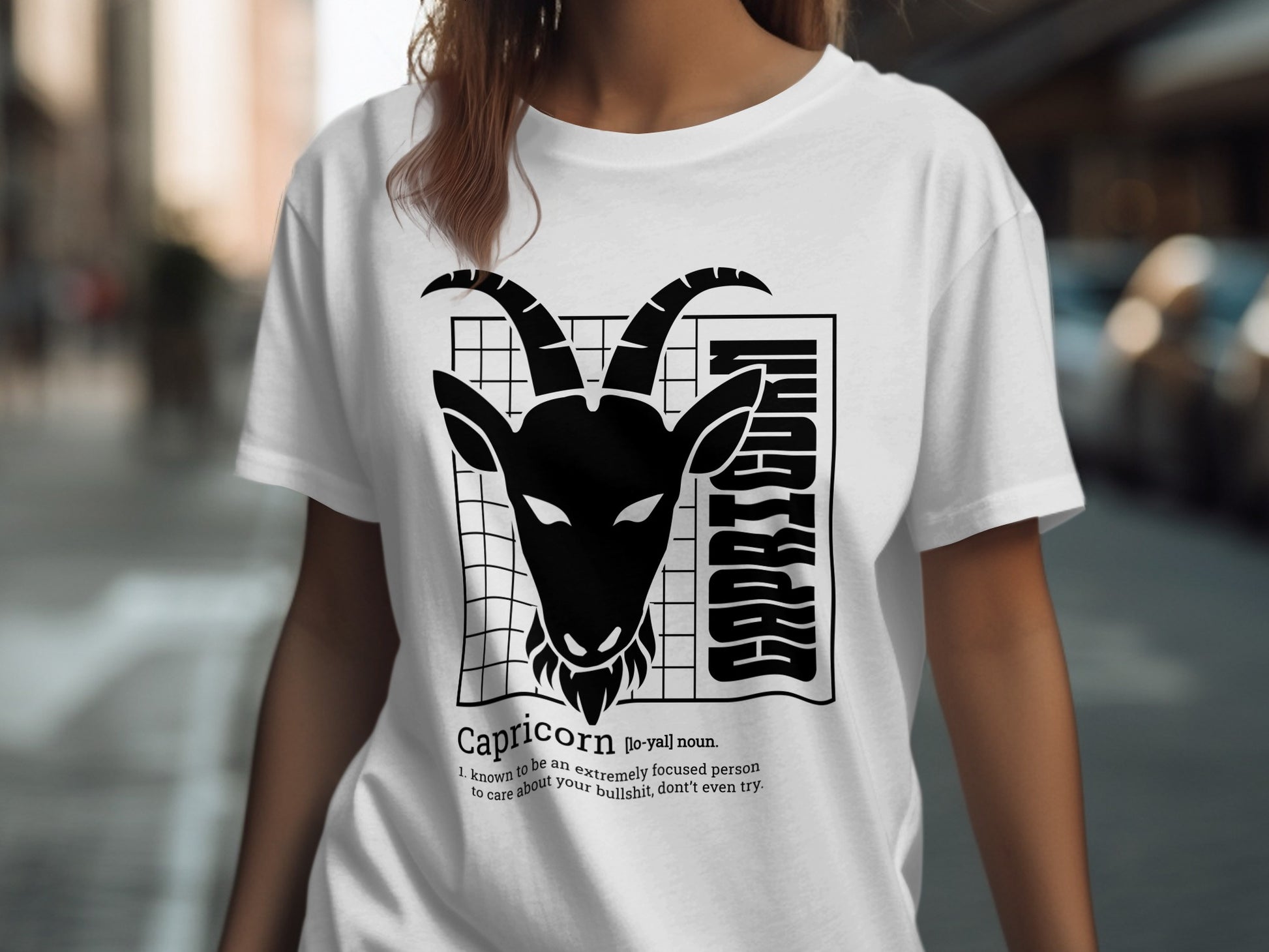 Capricorn Zodiac Goat Symbol Graphic T-Shirt