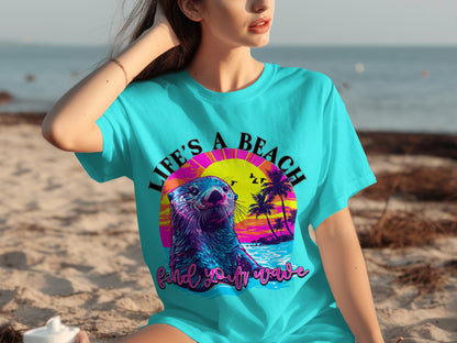 Life's a Beach Find Your Wave Otter T-Shirt
