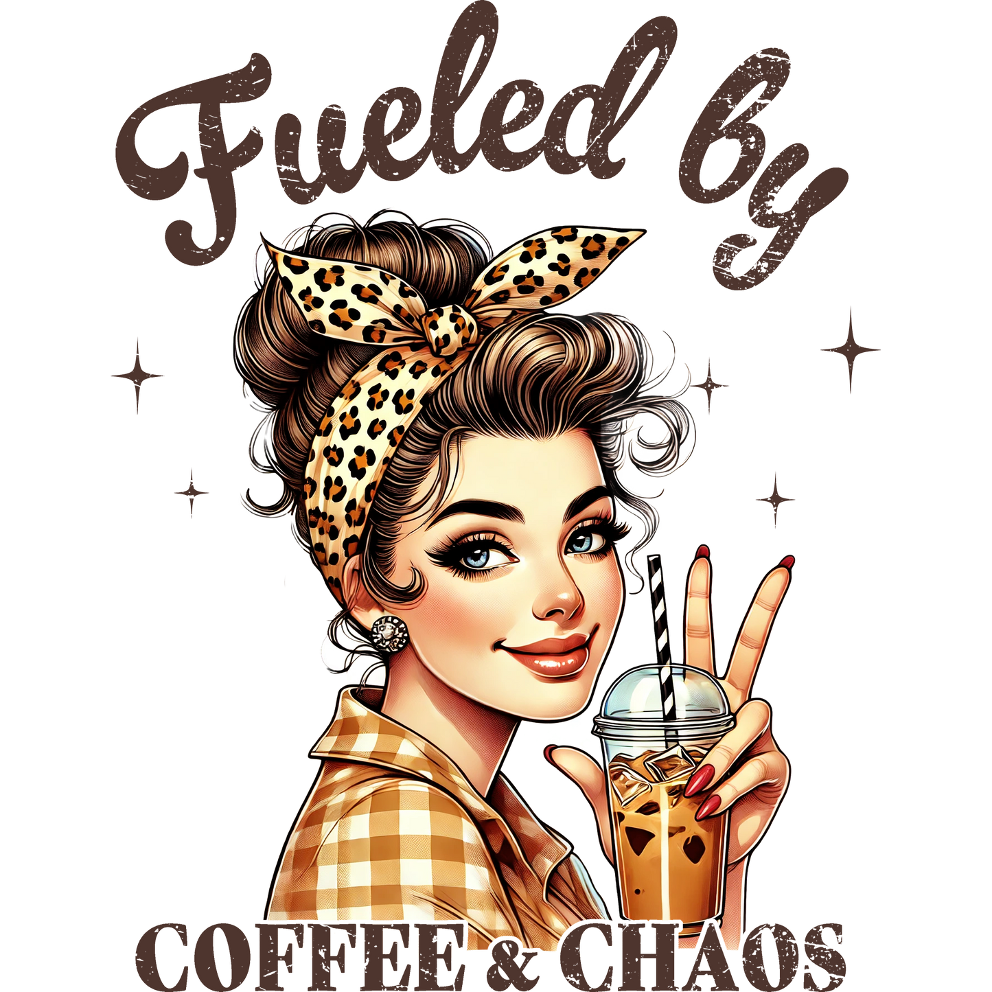 Fueled by Coffee and Chaos Graphic Art Print