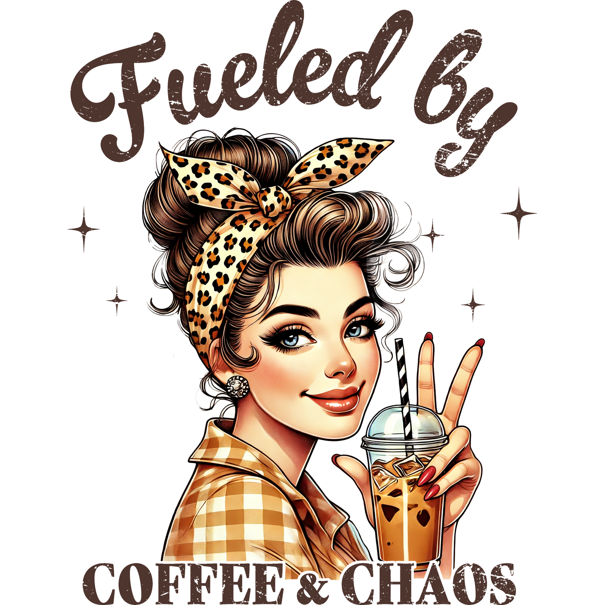 Fueled by Coffee and Chaos Graphic Art Print