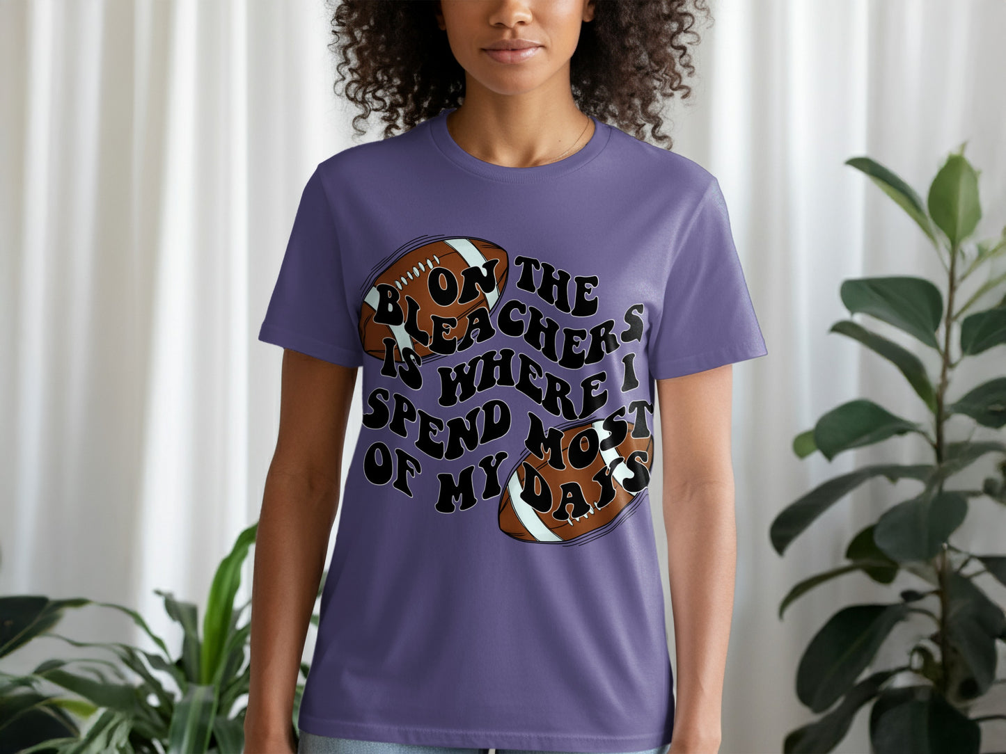 Blue On The Bleachers Shirt Enjoy Casual Graphic Tee