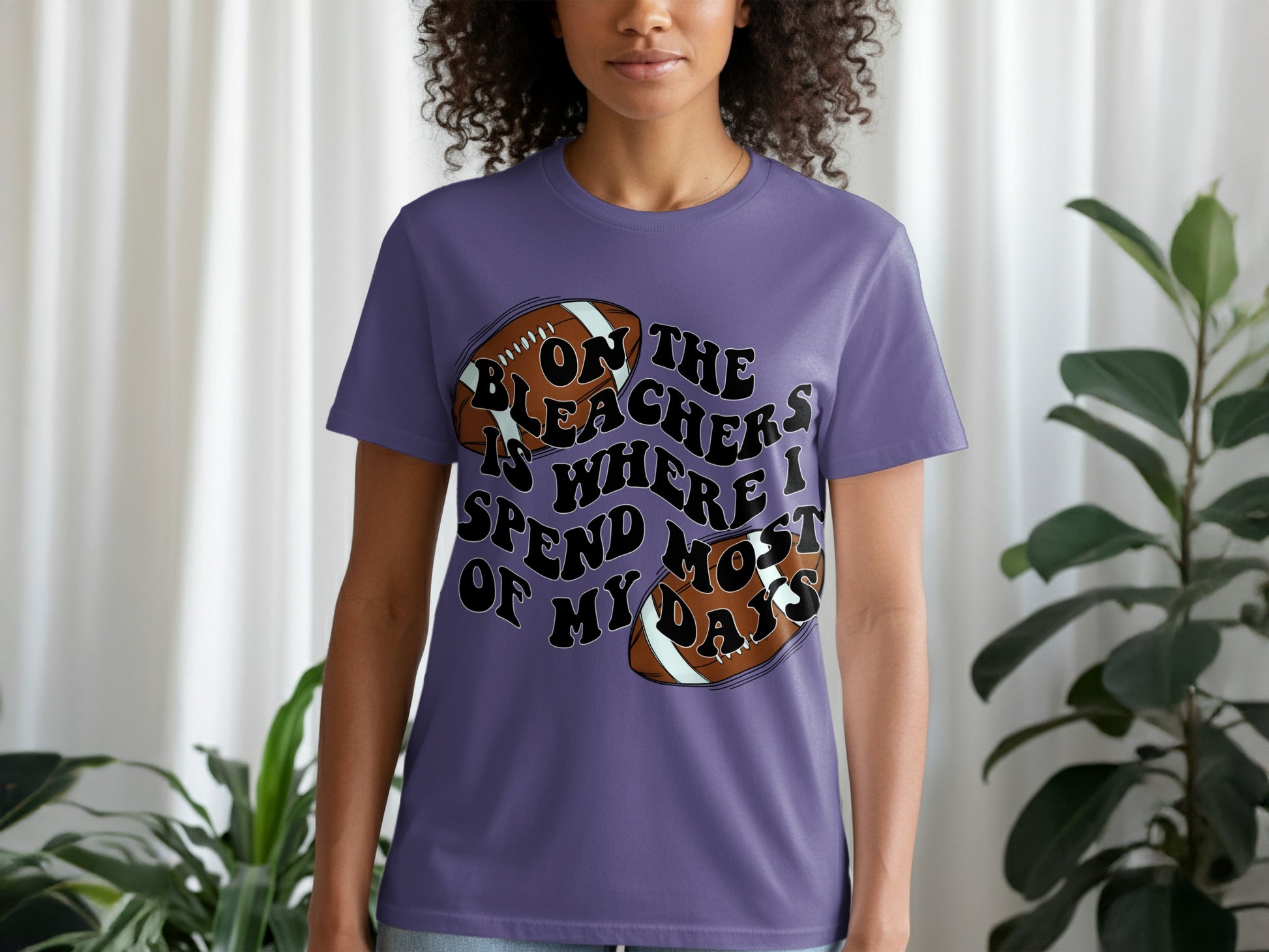 Blue On The Bleachers Shirt Enjoy Casual Graphic Tee