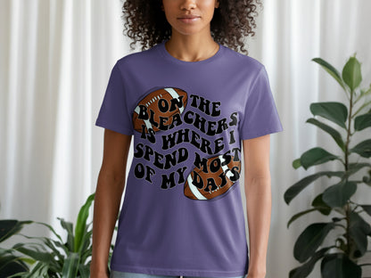 Blue On The Bleachers Shirt Enjoy Casual Graphic Tee