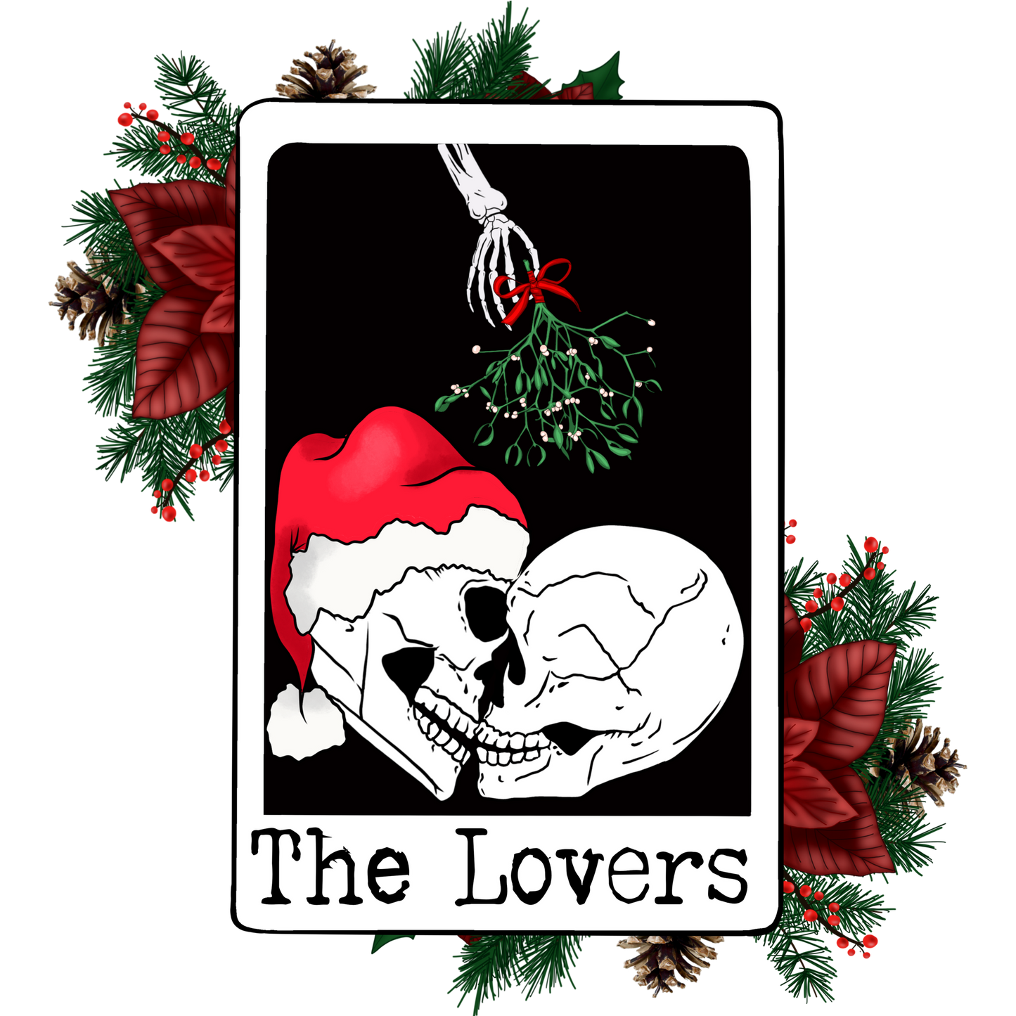 Romantic Skull Couple Holiday Decor Art