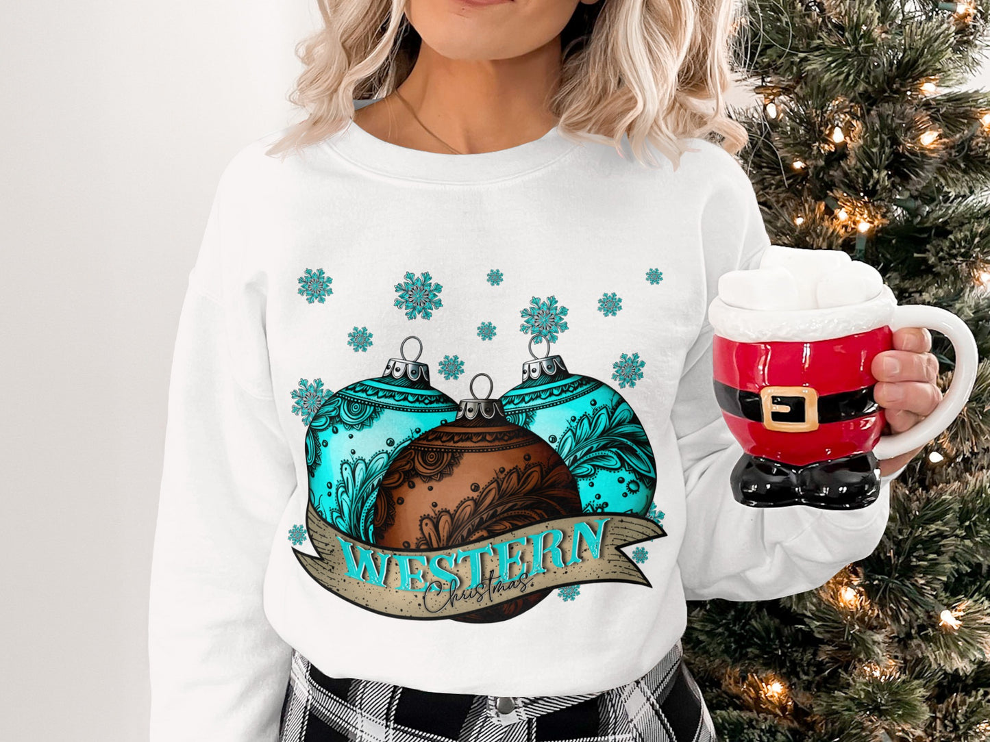 Western Christmas Ornament Sweater product