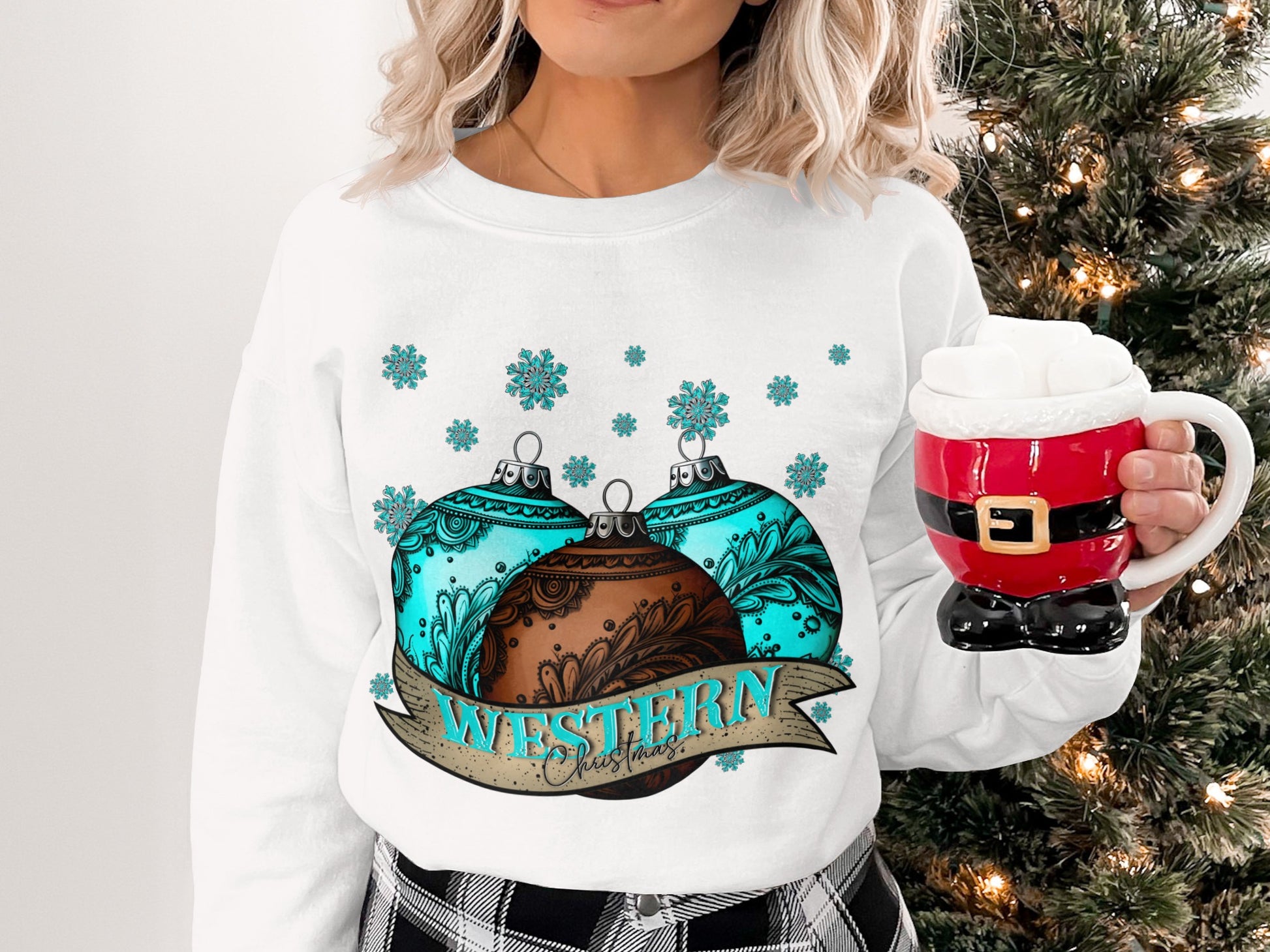Western Christmas Ornament Sweater product