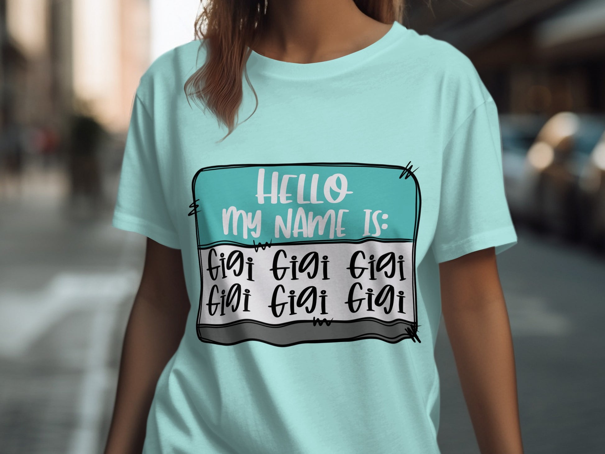 Stylish Hello My Name Is Gigi Graphic T-shirt