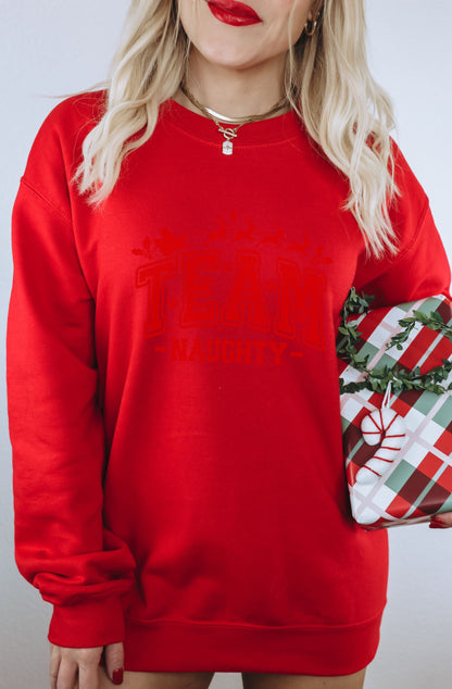 Team Naughty Holiday Sweater for Fun Celebrations