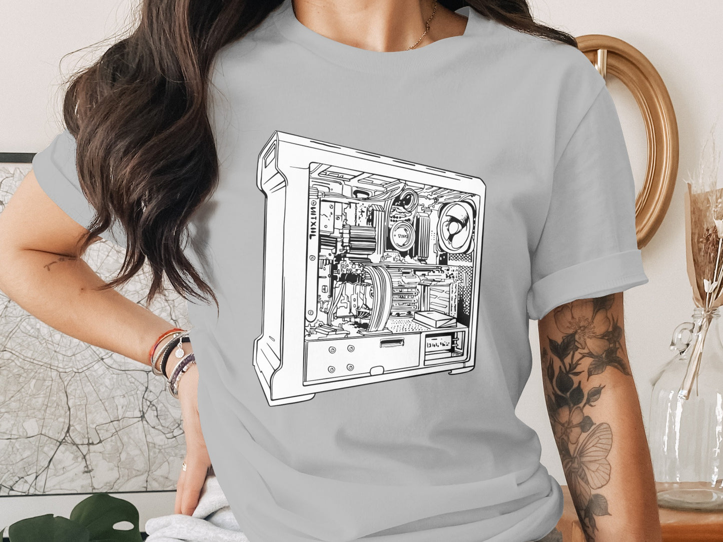 Graphic Printed Computer Illustration T Shirt