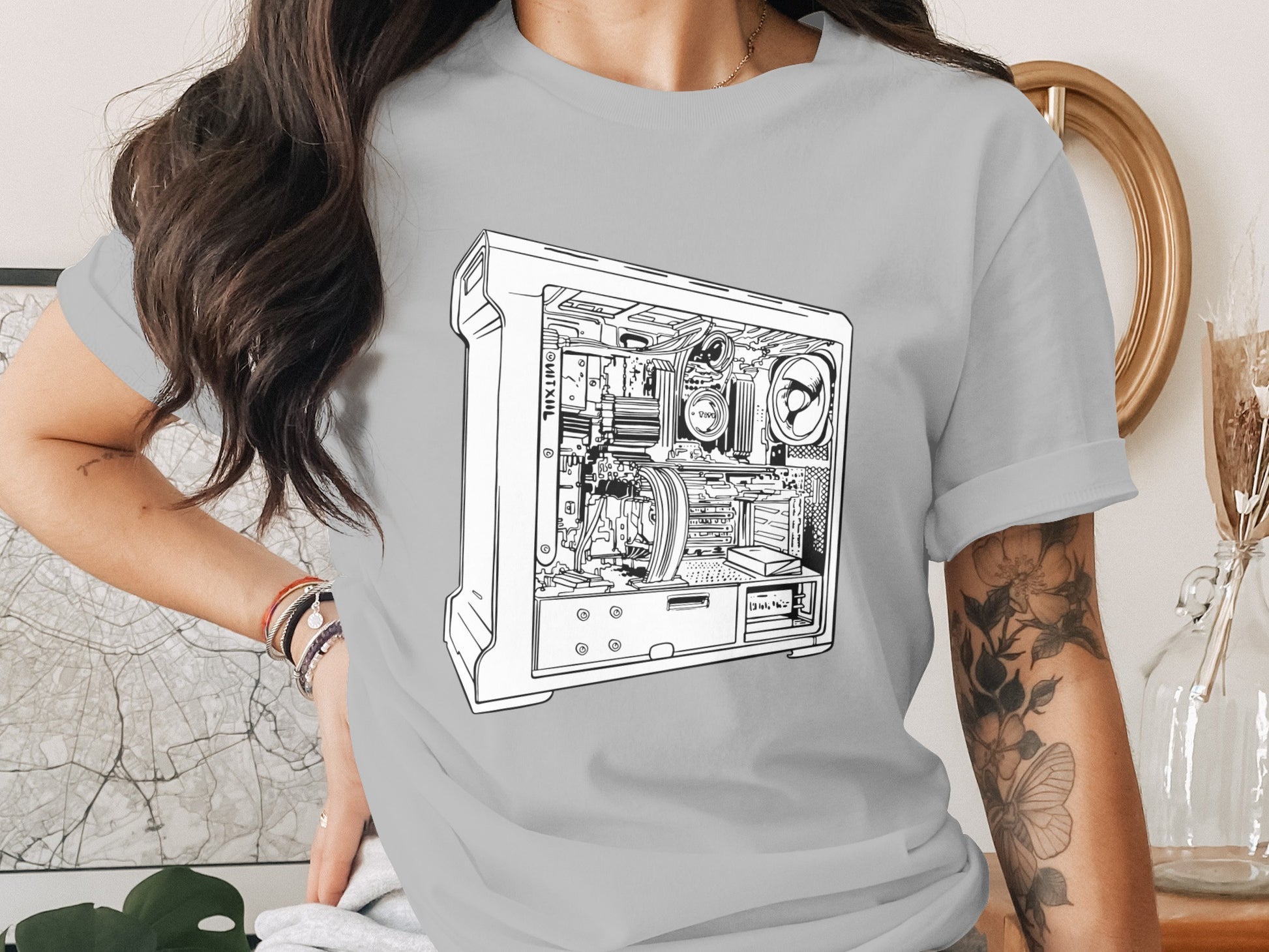 Graphic Printed Computer Illustration T Shirt