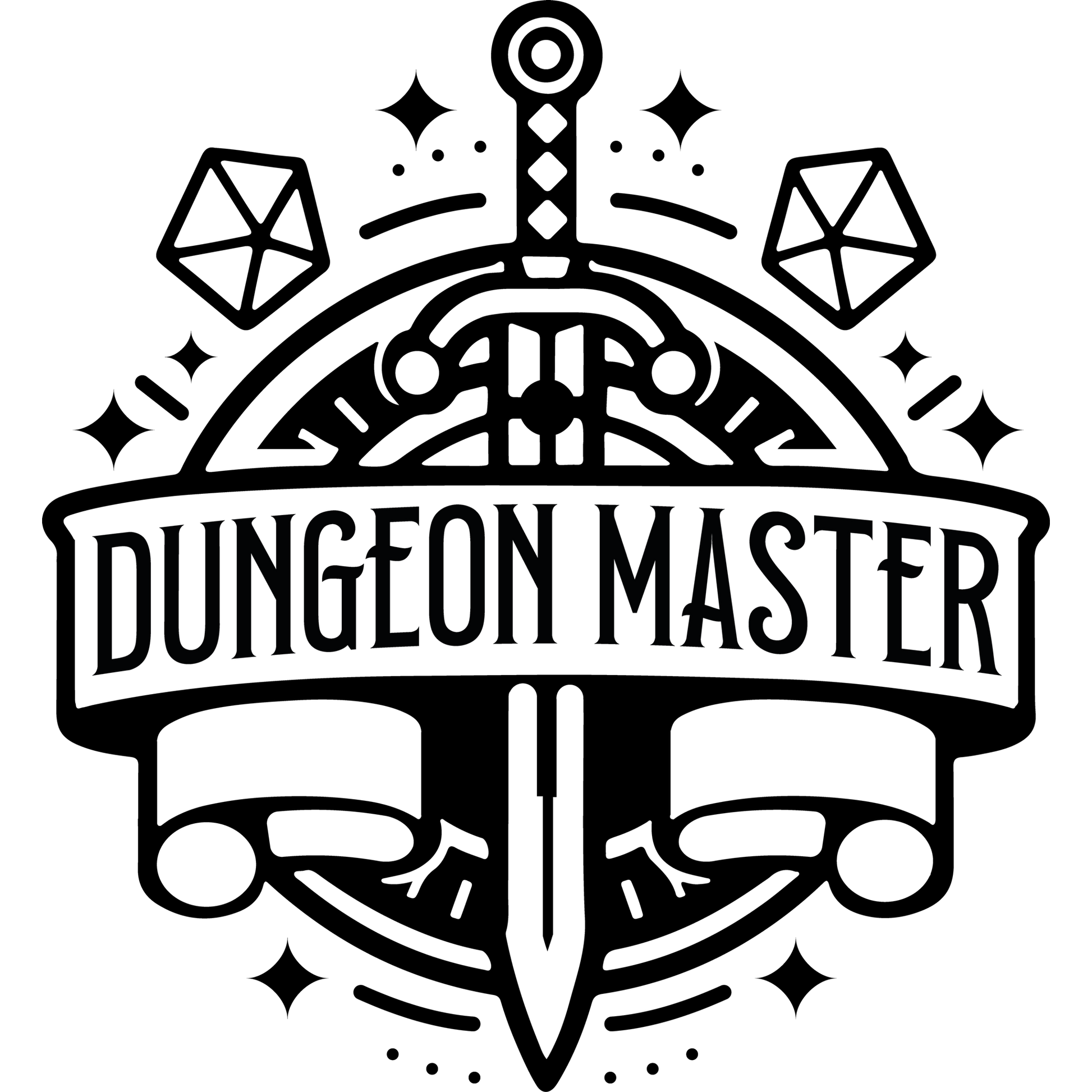 Dungeon Master Sword and Dice Logo Design product