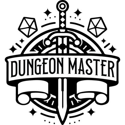 Dungeon Master Sword and Dice Logo Design product