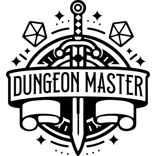 Dungeon Master Sword and Dice Logo Design product