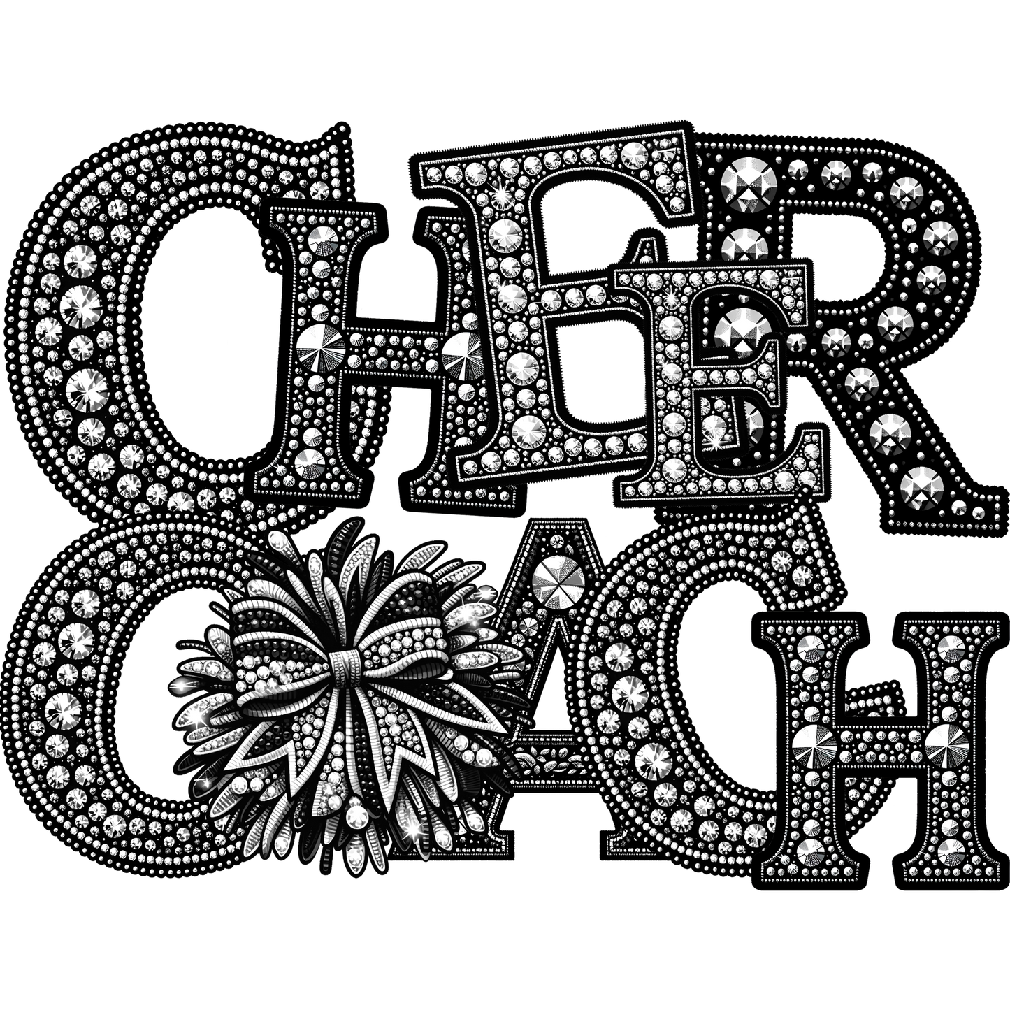 Cheer Coach Rhinestone Applique for Clothing