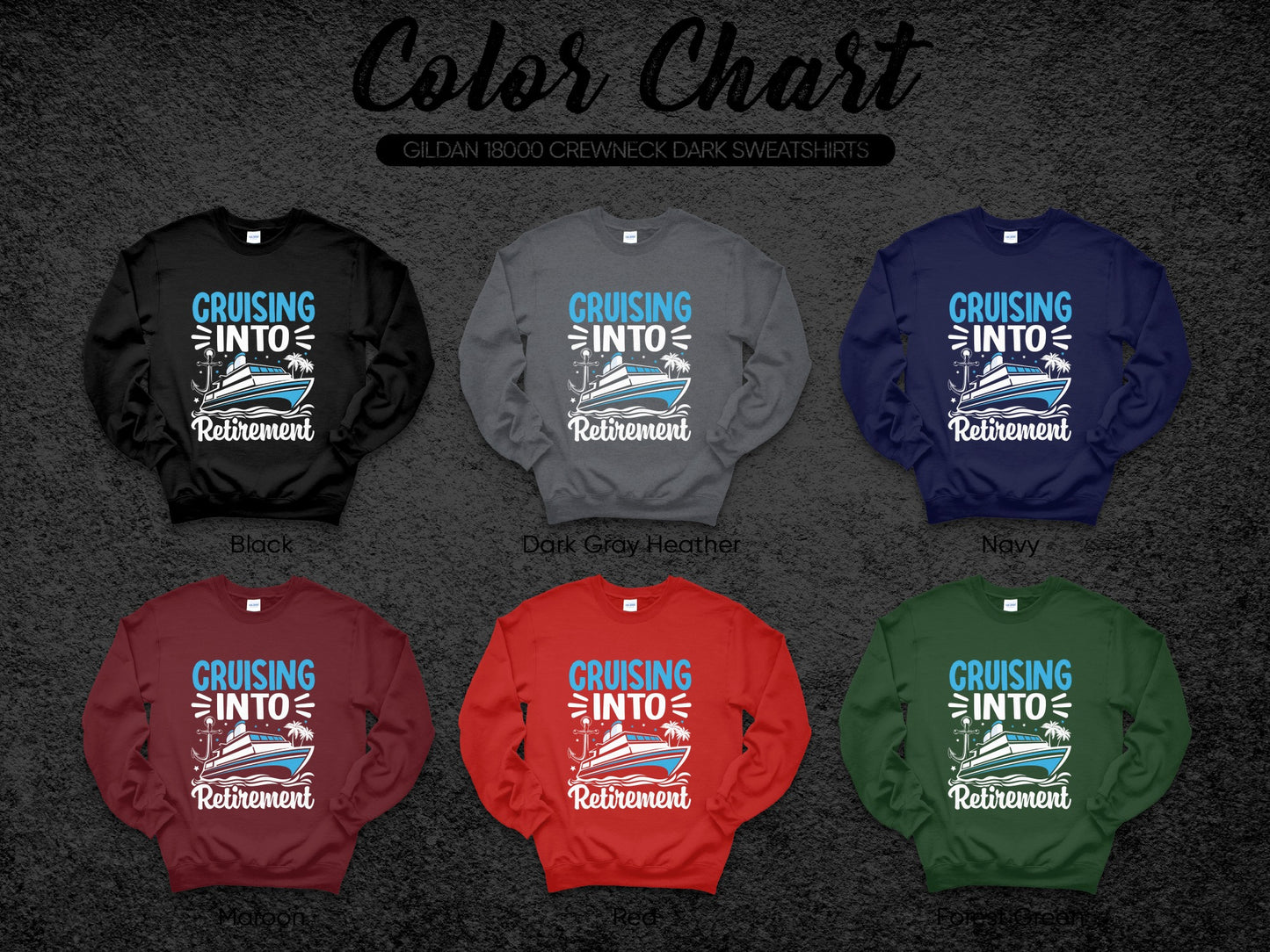 Cruising Into Retirement Printed Sweatshirt Gift