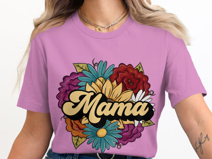 Mama Graphic Floral T-Shirt Casual Outfit