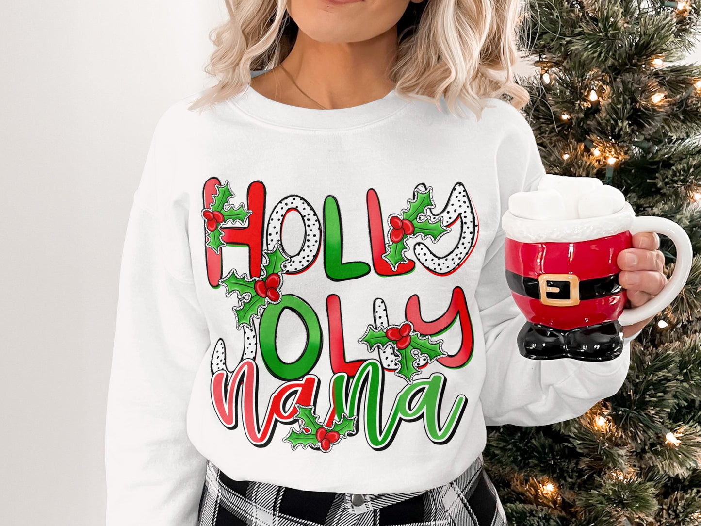 Holly Jolly Mama Christmas Sweatshirt perfect for holiday