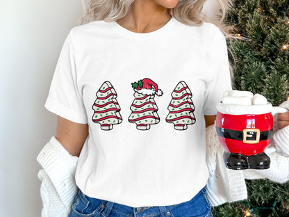 Festive Christmas Trees with Santa Hat Shirt Product