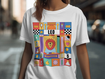 Leo Colorful Graphic Tee for Astrological Enthusiasts