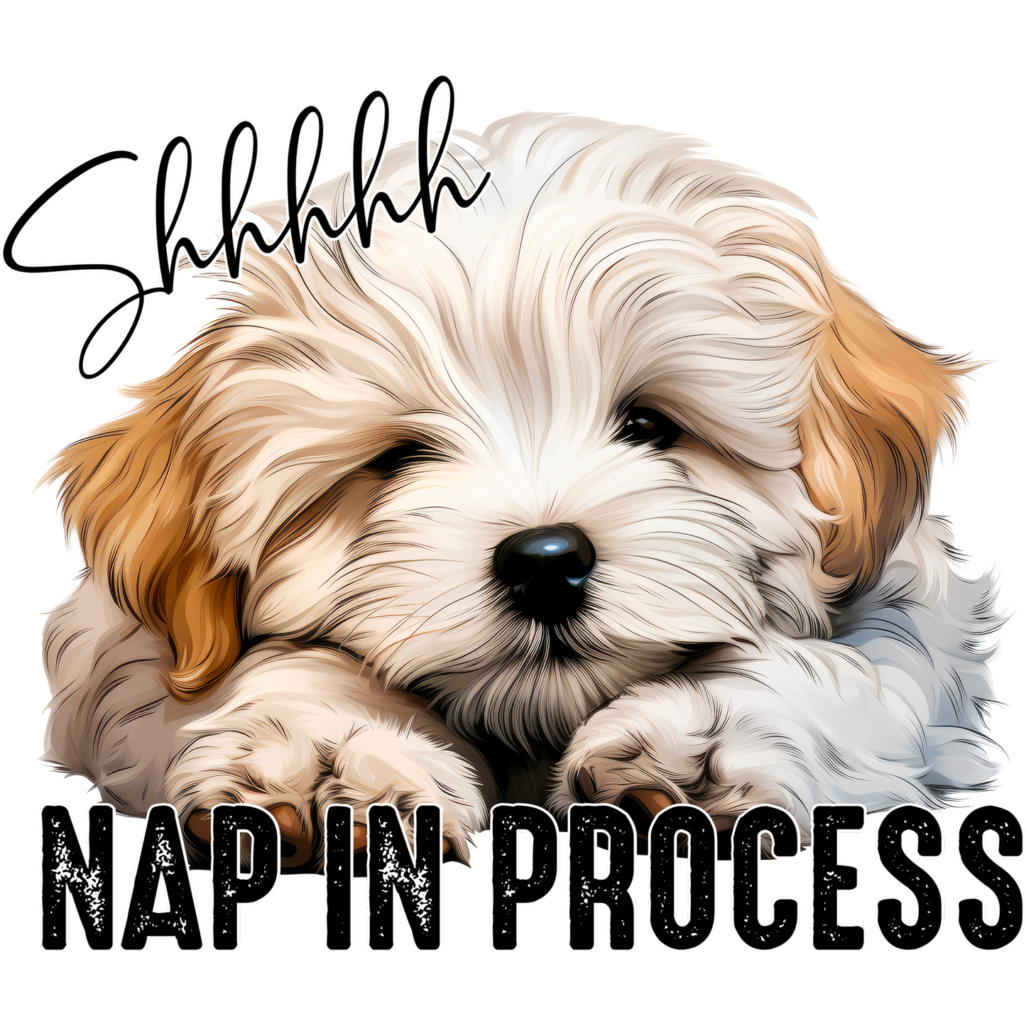 Shhh Cute Puppy Nap In Process Graphic Poster