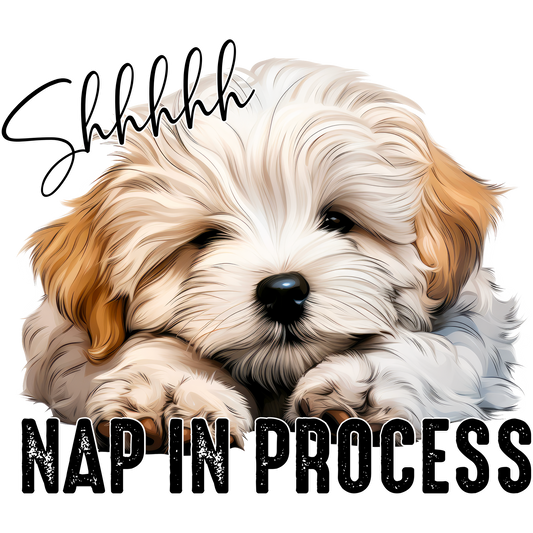 Shhh Cute Puppy Nap In Process Graphic Poster