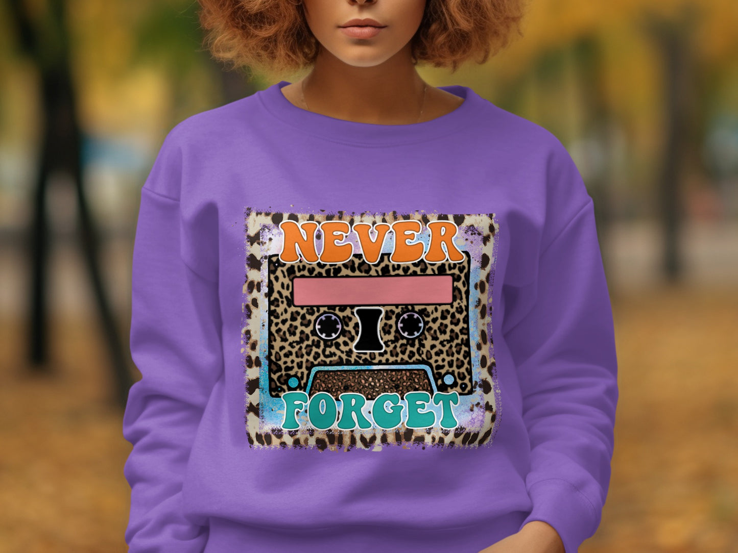 Never Forget Cassette Tape Graphic Sweatshirt