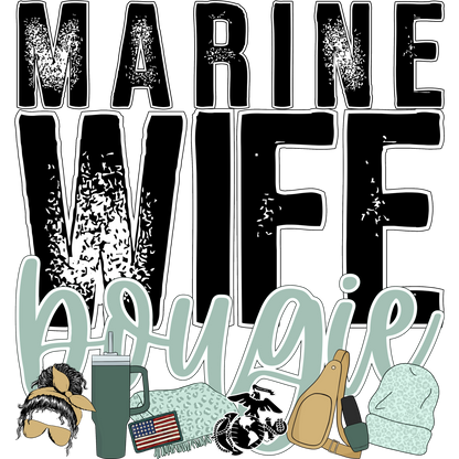 Marine Wife Bougie Graphic Art Print Design