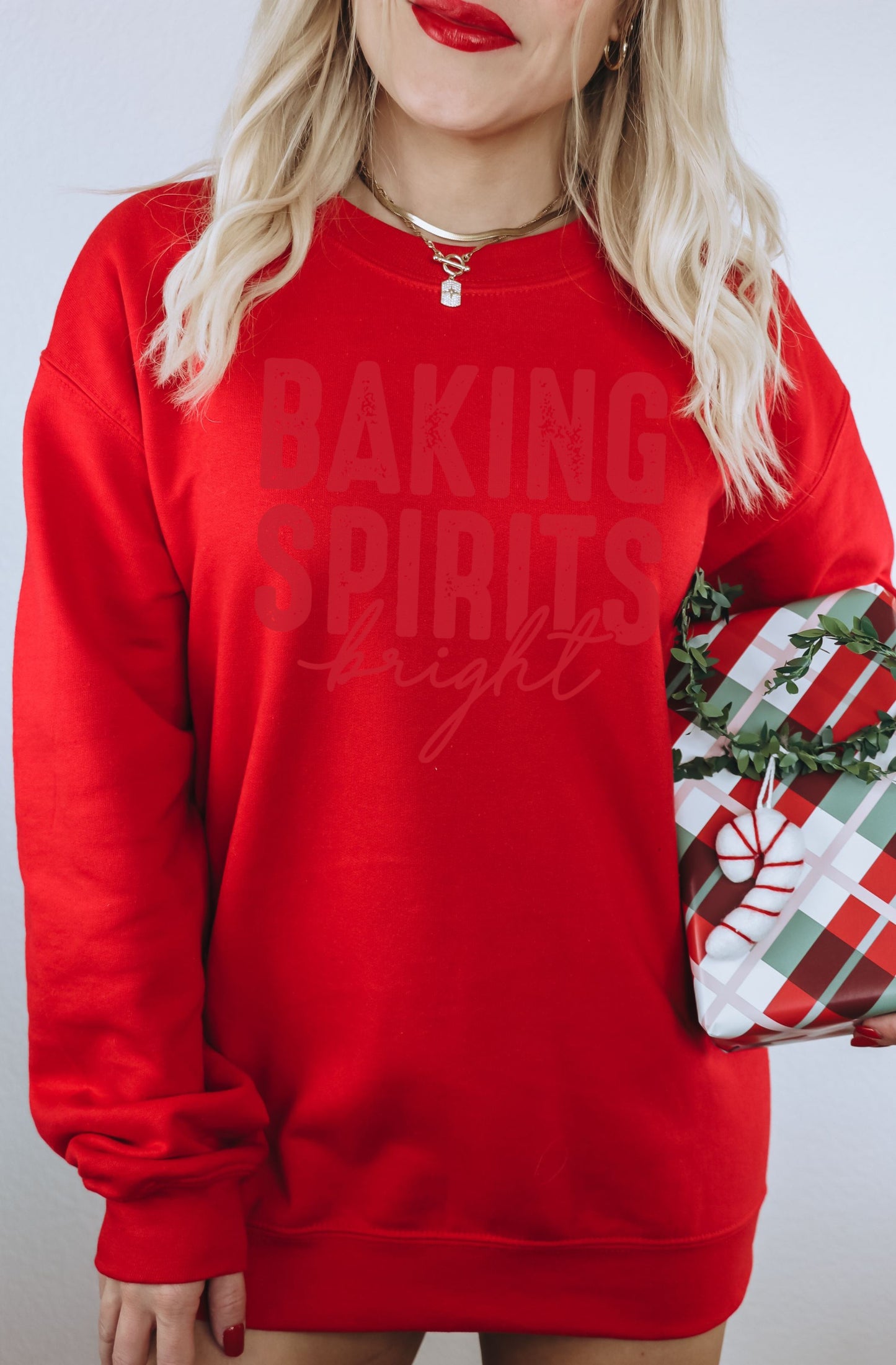 Baking Spirits Bright Red Holiday Sweatshirt