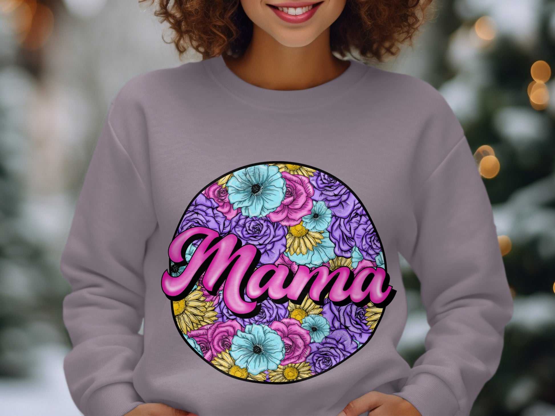 Mama Floral Graphic Sweatshirt for Women