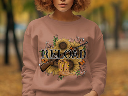 Reload Sunflower Rifle and Boots Sweatshirt