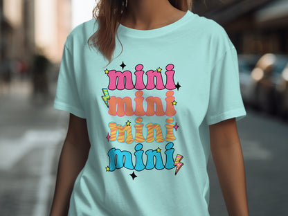 Stylish Multi-colored Mini Text Print T-shirt Design