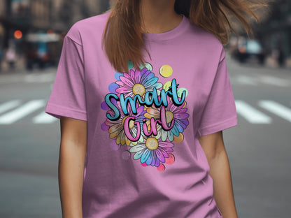 Smart Girl Vibrant Flower Graphic Tee product