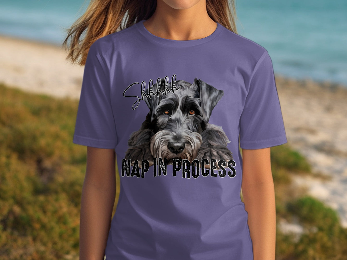Shhh Nap In Process Adorable Dog Graphic T-shirt