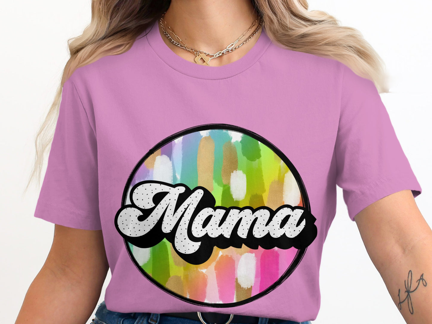 Colorful Mama Graphic Tee for Women Trendy Shirt