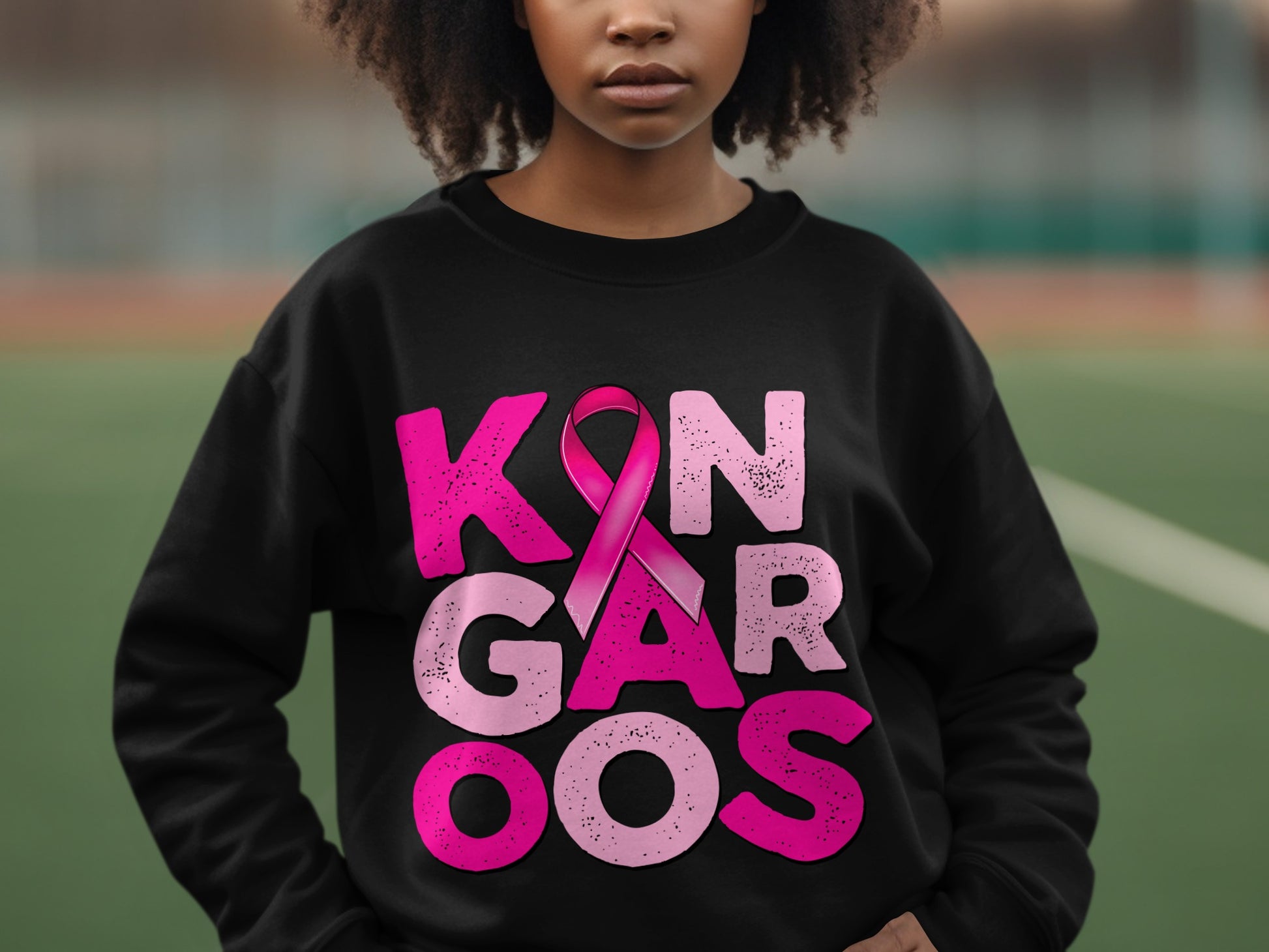 Bold Pink Kangaroos Graphic Sweatshirt Design