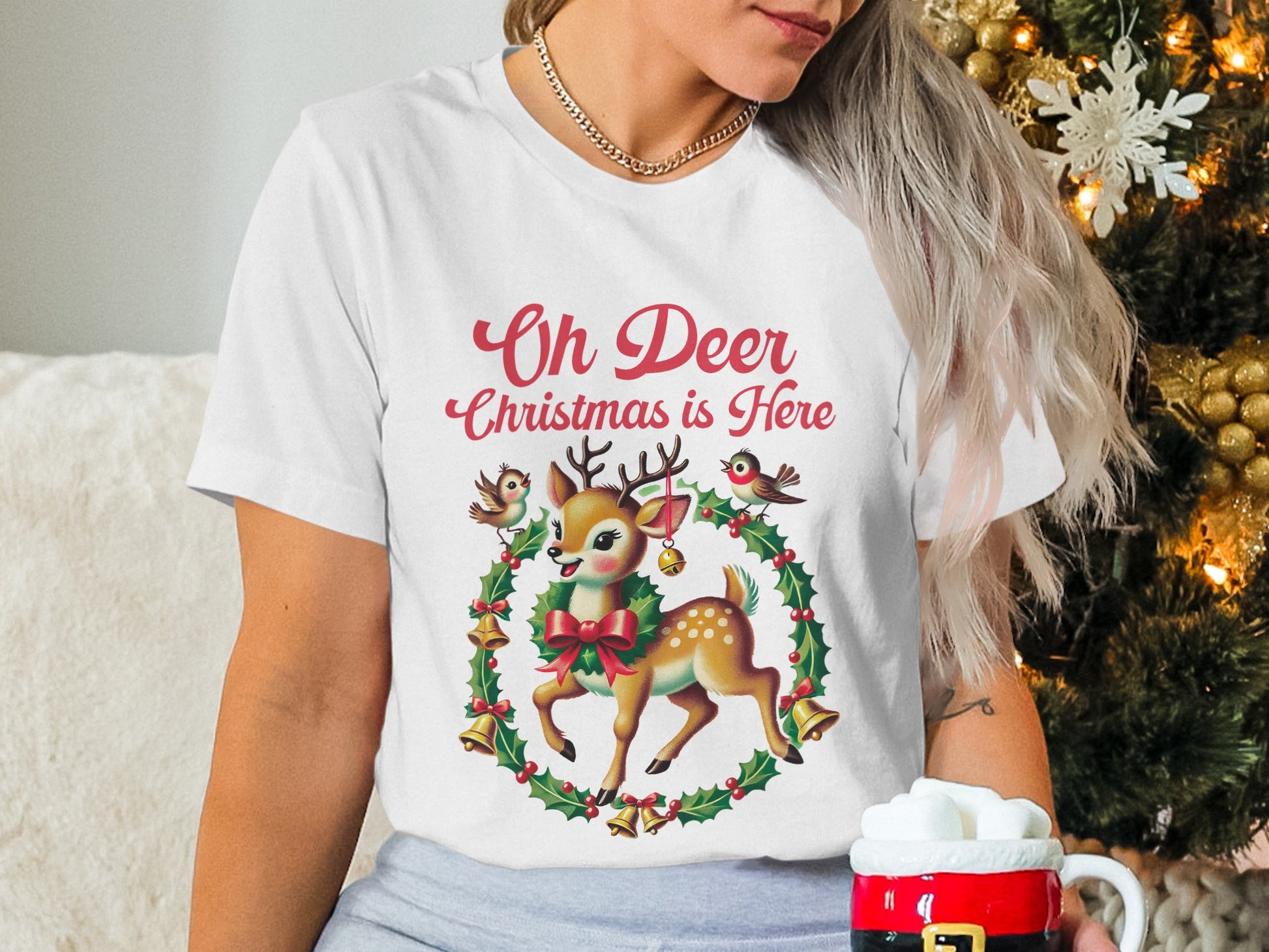 Oh Deer Christmas is Here Festive Tee
