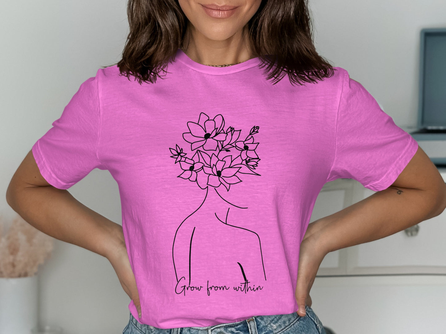Grow from within floral abstract graphic tee