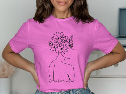 Grow from within floral abstract graphic tee