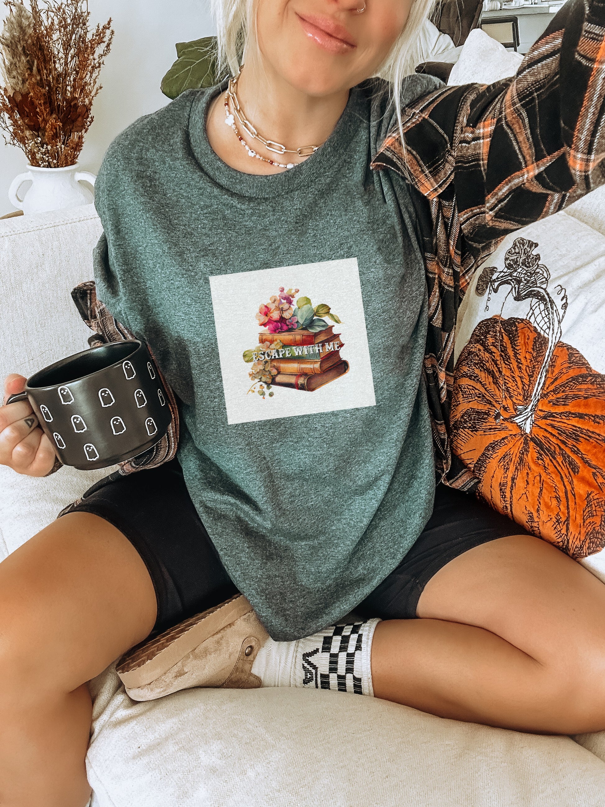 Stay Home With Me Cute Fall Vibe Graphic Tee