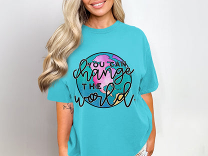 You Can Change The World Oversized Graphic Tee