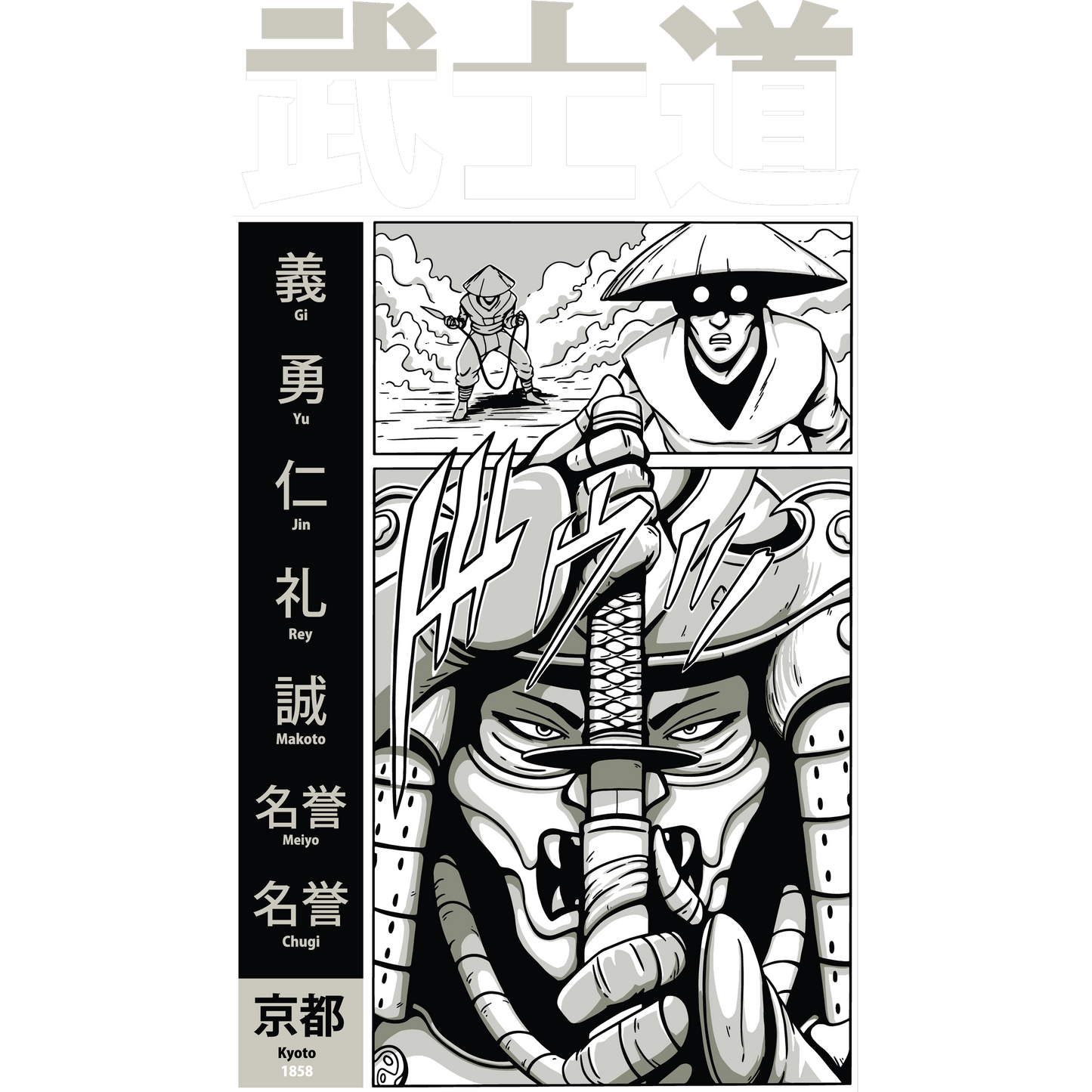 Samurai Comic-Inspired Art with Intricate Details