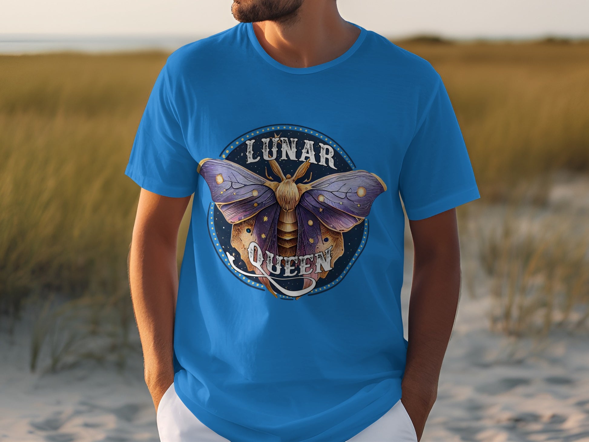 Lunar Queen Colorful Moth Graphic Casual Tee