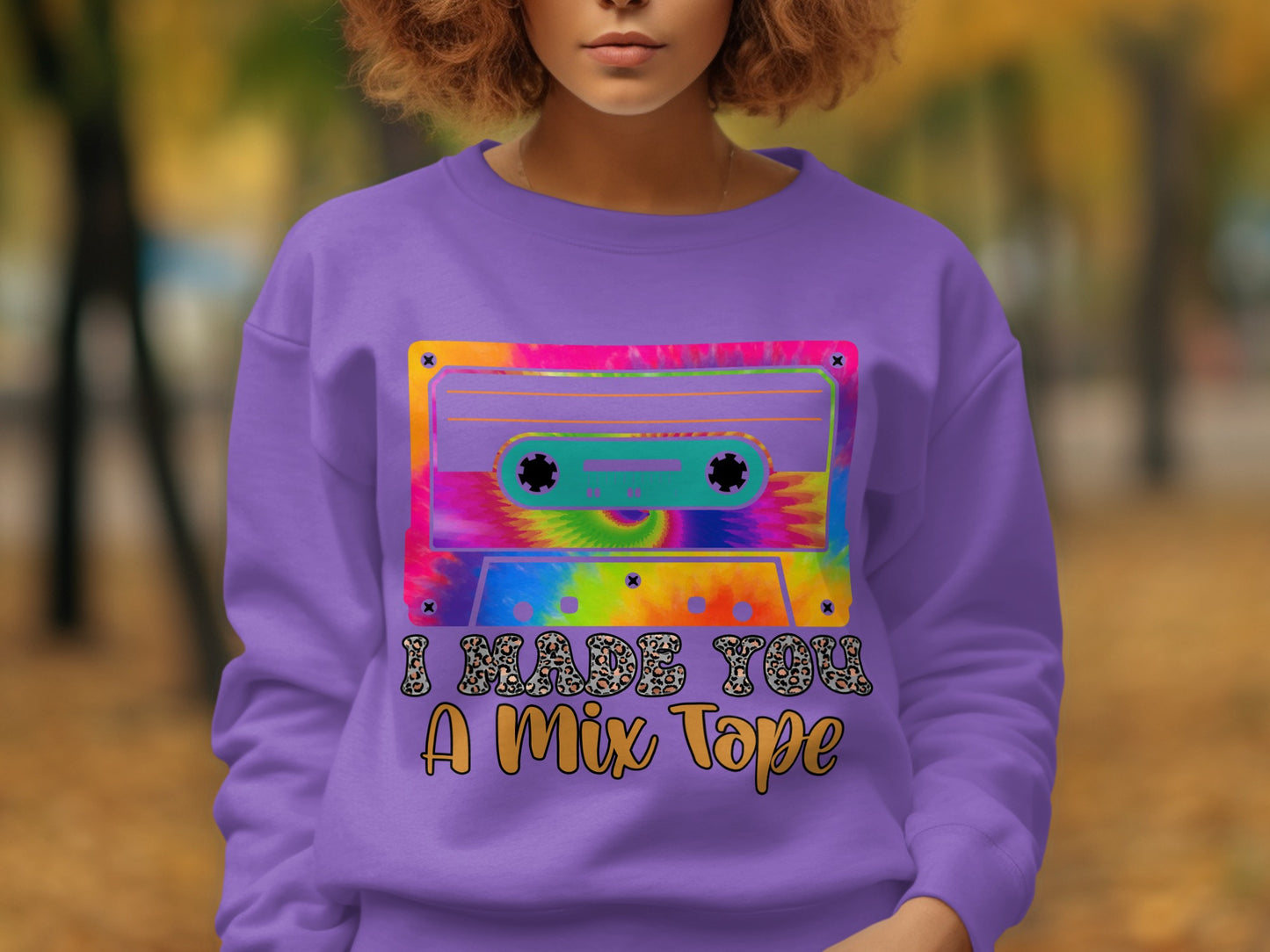 I Made You A Mix Tape Colorful Cassette Graphic Sweatshirt