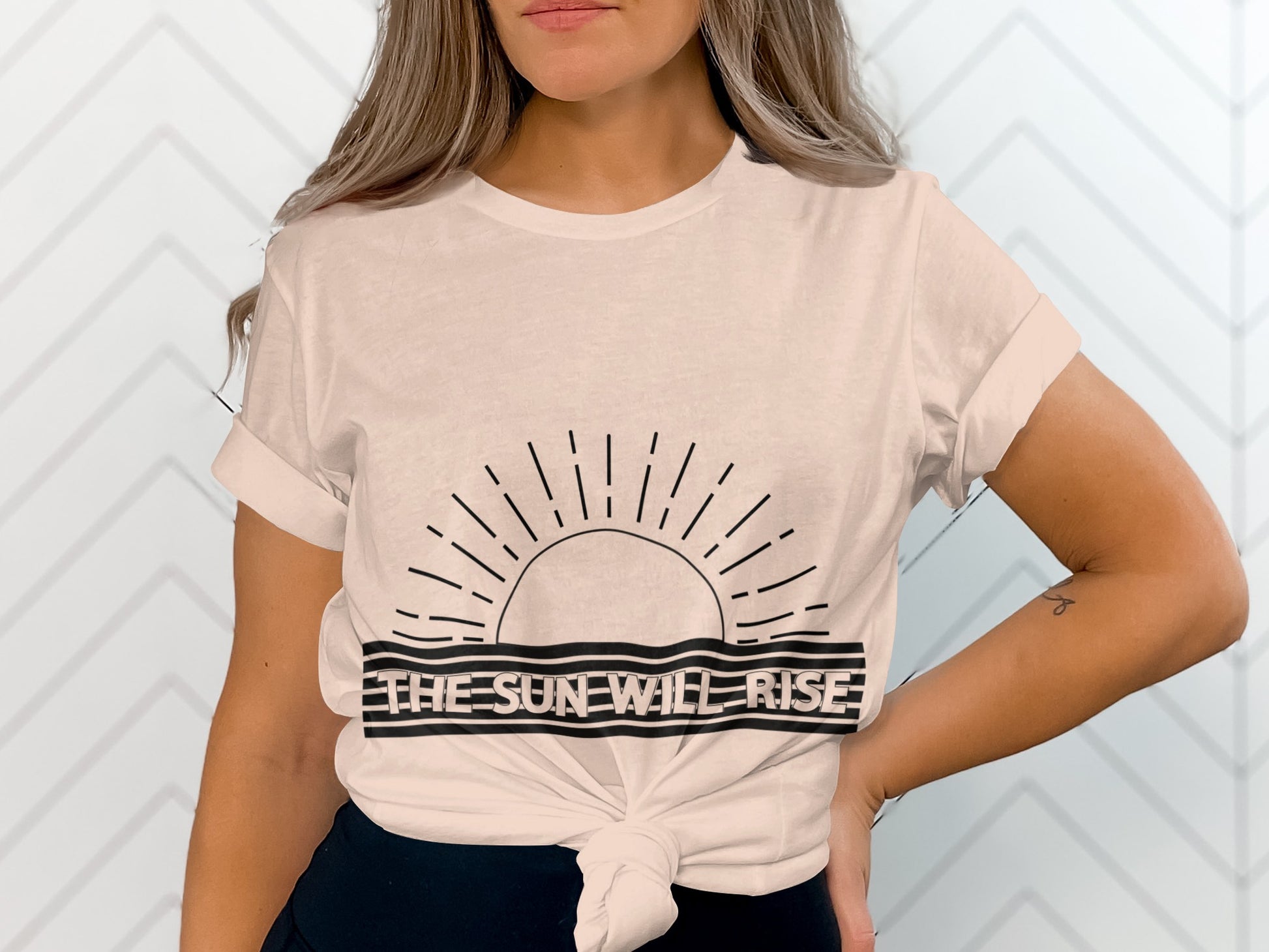 The Sun Will Rise Graphic Tee Stylish Women's Clothing
