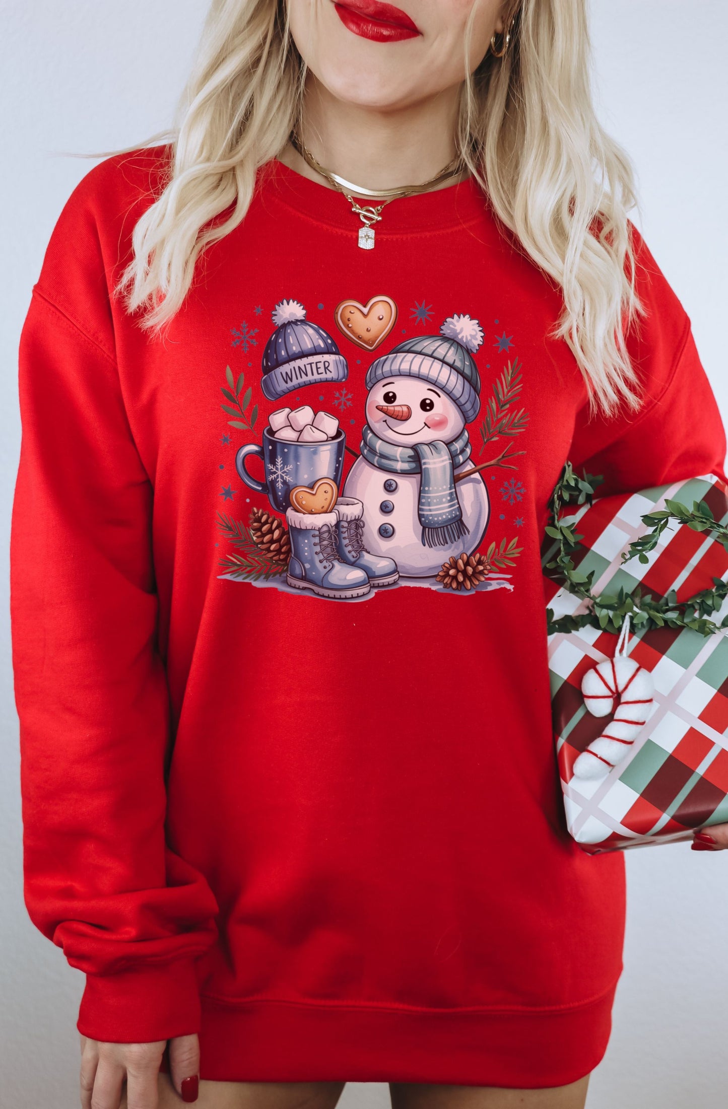 Cute Snowman Winter Themed Sweatshirt Gift Idea