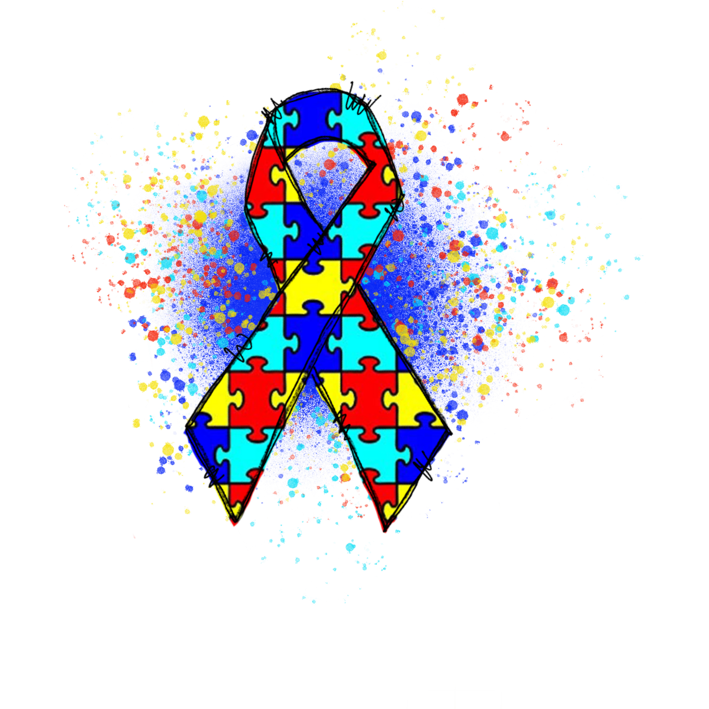 Colorful Puzzle Ribbon Autism Awareness Graphic