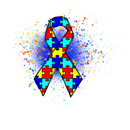 Colorful Puzzle Ribbon Autism Awareness Graphic