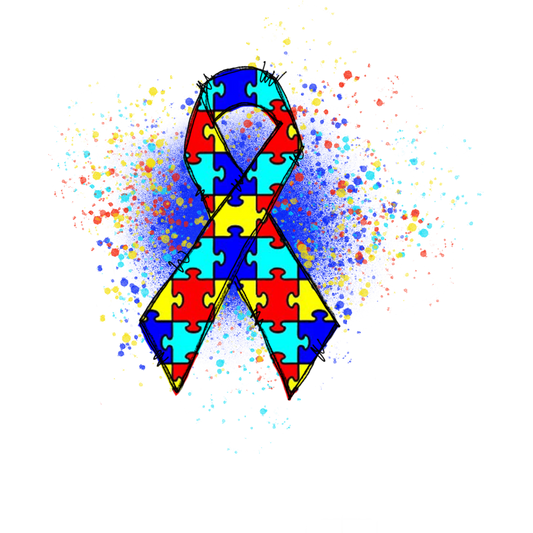 Colorful Puzzle Ribbon Autism Awareness Graphic