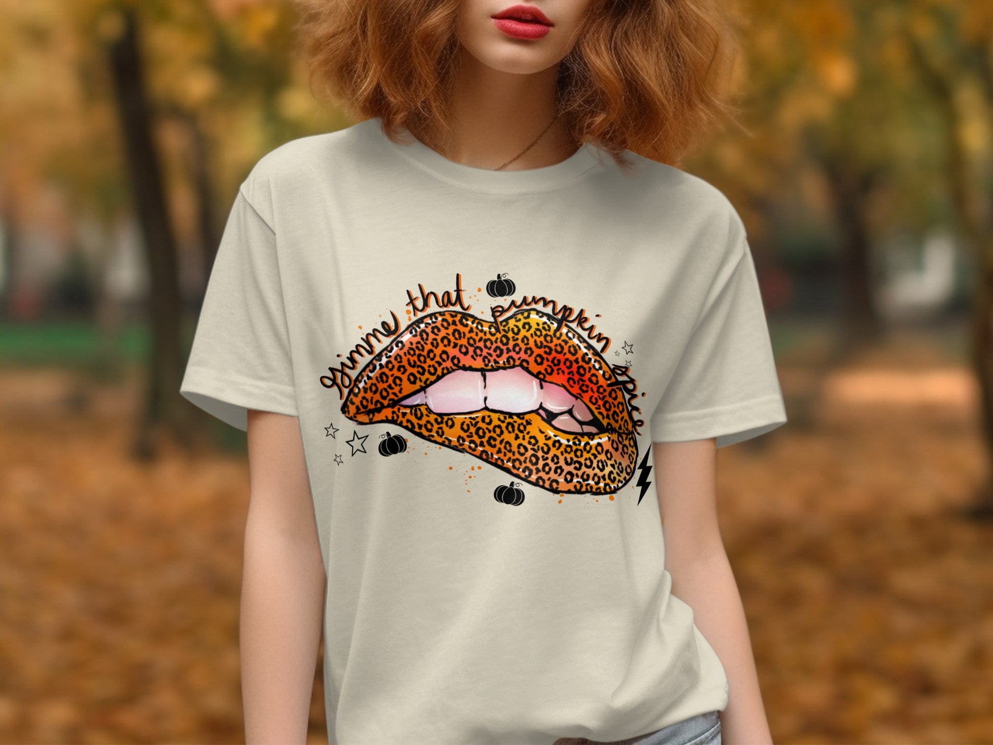 Bring That Pumpkin Spice Vibe Leopard Lips Shirt