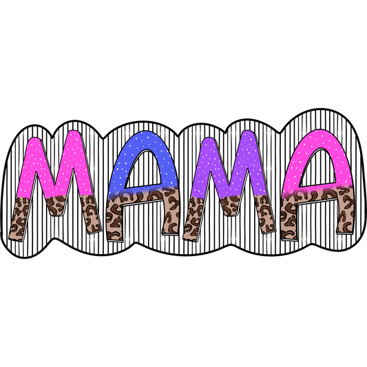 Vibrant MAMA Leopard Print Gradient Design Item